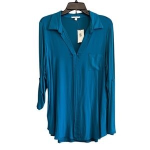 Pleione Blue Women’s Tunic Top, New Size Large